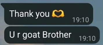 Customer expresses appreciation for the support.